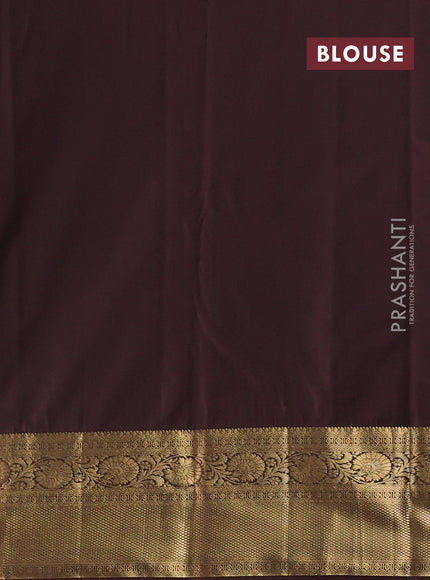 Yellow & Coffee Brown Bangalori Silk - Buttas