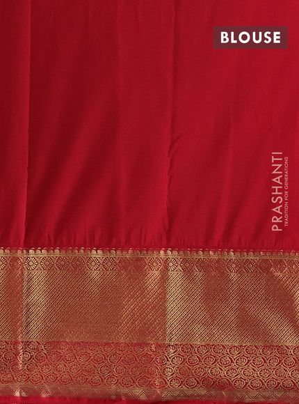 Coffee Brown & Red Bangalori Silk - Buttas