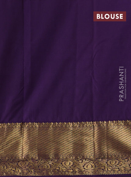 Yellow & Violet Bangalori Silk - Buttas