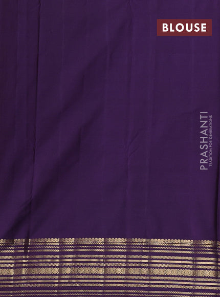 Beige & Violet Bangalori Silk - Buttas