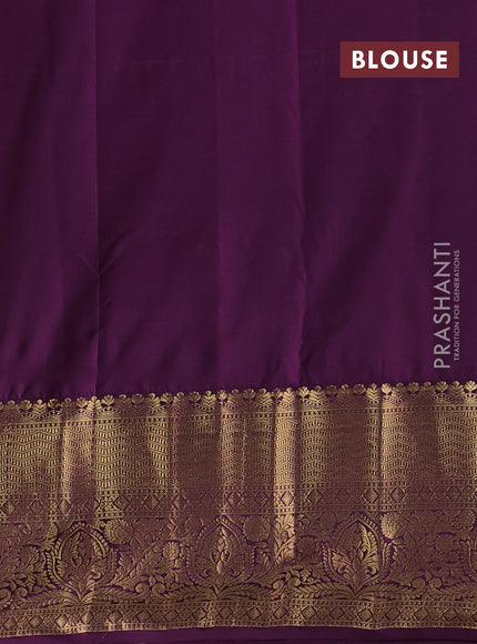 Beige & Purple Bangalori Silk - Buttas
