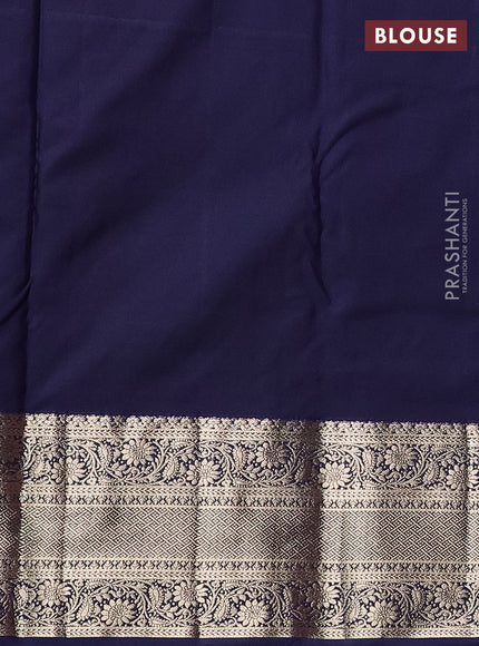 Pink & Navy Blue Bangalori Silk - Buttas