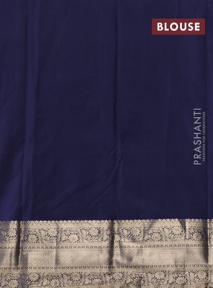 Pista Green & Navy Blue Bangalori Silk - Buttas