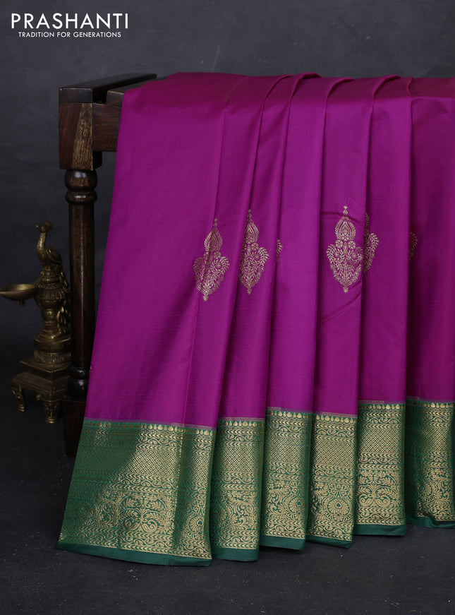 Pink & Green Bangalori Silk - Buttas
