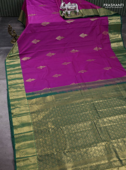 Pink & Green Bangalori Silk - Buttas