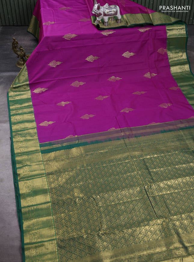 Pink & Green Bangalori Silk - Buttas