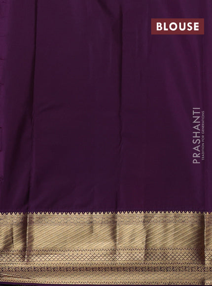 Peach Pink & Purple Bangalori Silk - Buttas
