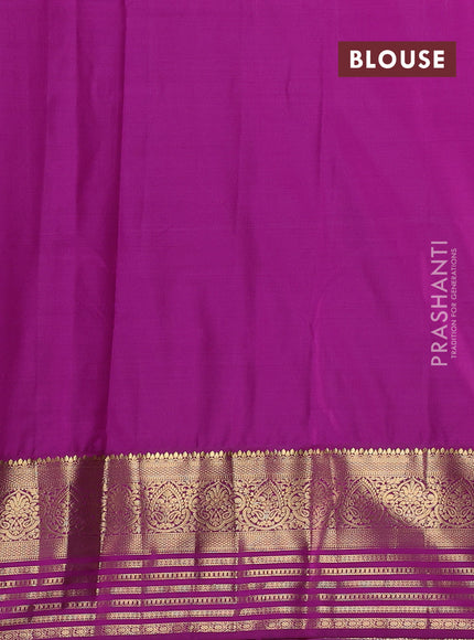 Teal Green & Purple Bangalori Silk - Buttas