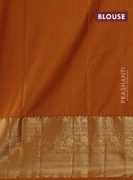 Teal Green & Mustard Yellow Bangalori Silk - Buttas