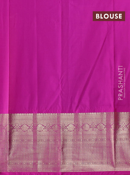 Mustard Yellow & Pink Bangalori Silk - Buttas