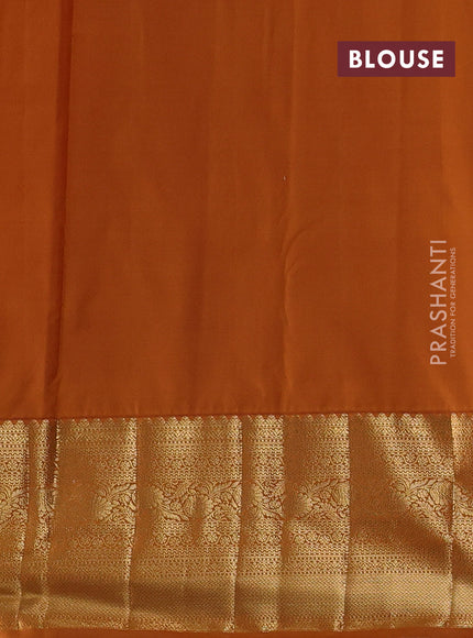 Beige & Mustard Yellow Bangalori Silk - Buttas
