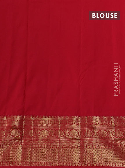Mustard Yellow & Red Bangalori Silk - Buttas
