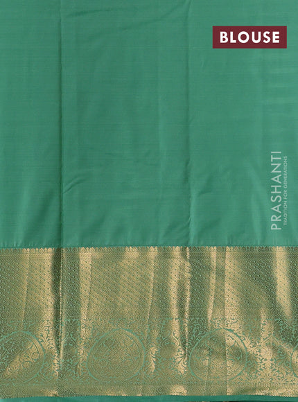 Magenta Pink & Green Bangalori Silk - Buttas