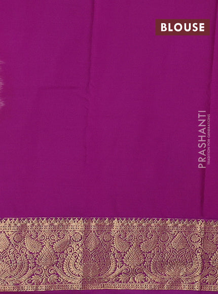 Beige & Magenta Pink Bangalori Silk - Buttas