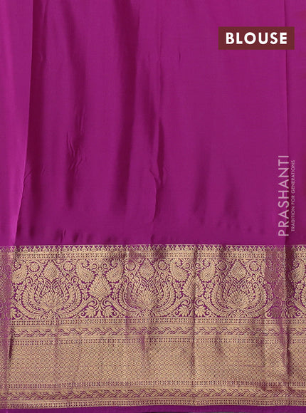 Mustard Yellow & Purple Bangalori Silk - Buttas