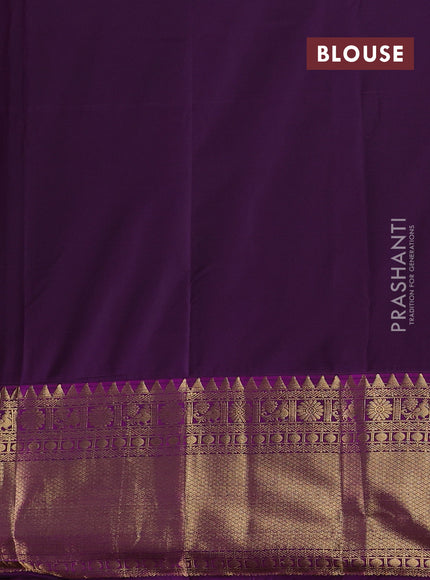 Pista Green & Purple Bangalori Silk - Buttas