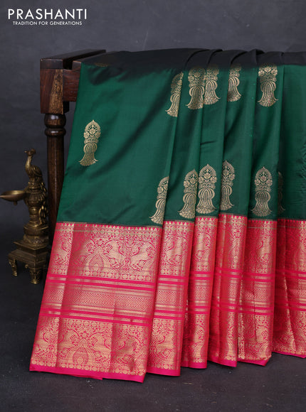 Green & Pink Bangalori Silk - Buttas