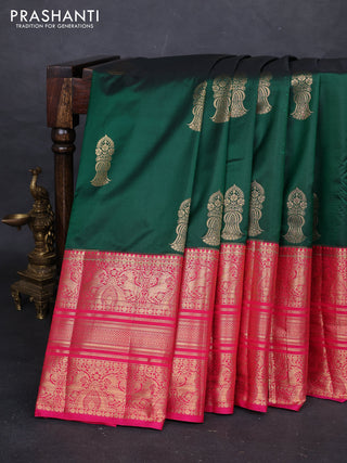 Green & Pink Bangalori Silk - Buttas