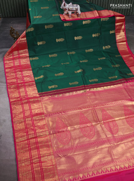 Green & Pink Bangalori Silk - Buttas