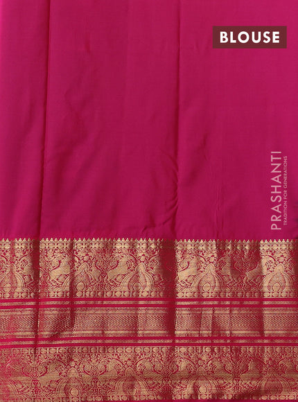 Green & Pink Bangalori Silk - Buttas