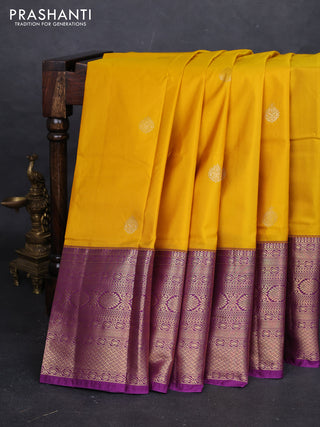 Yellow & Purple Bangalori Silk - Buttas