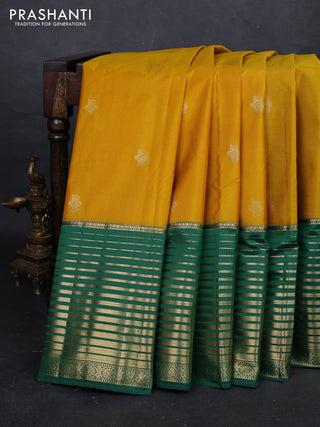 Yellow & Green Bangalori Silk - Buttas
