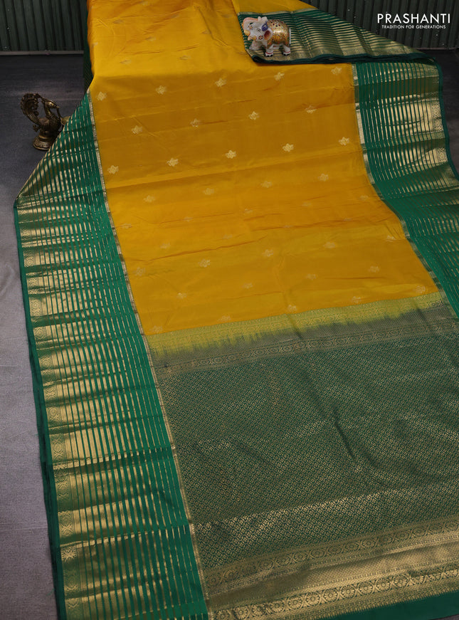 Yellow & Green Bangalori Silk - Buttas