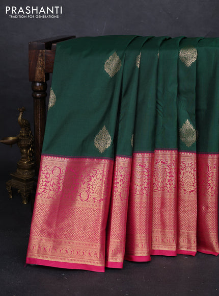 Green & Pink Bangalori Silk - Buttas