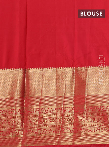 Coffee Brown & Red Bangalori Silk - Buttas