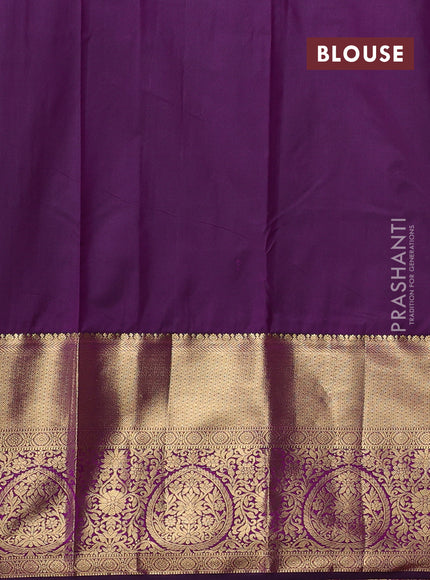 Green & Purple Bangalori Silk - Buttas