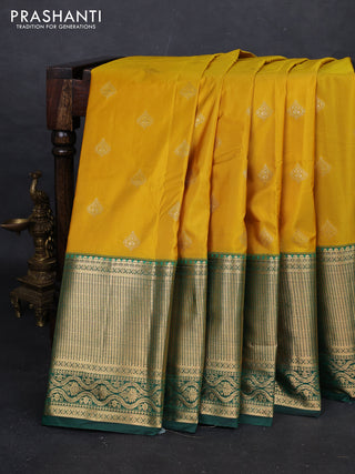 Yellow & Green Bangalori Silk - Buttas