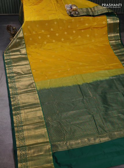 Yellow & Green Bangalori Silk - Buttas