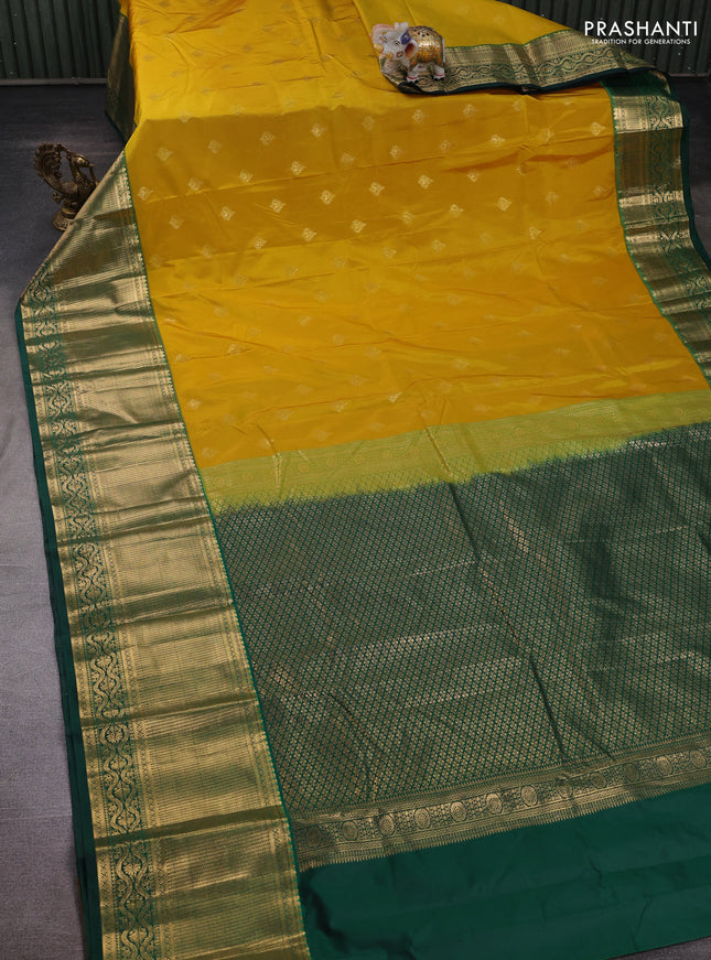 Yellow & Green Bangalori Silk - Buttas