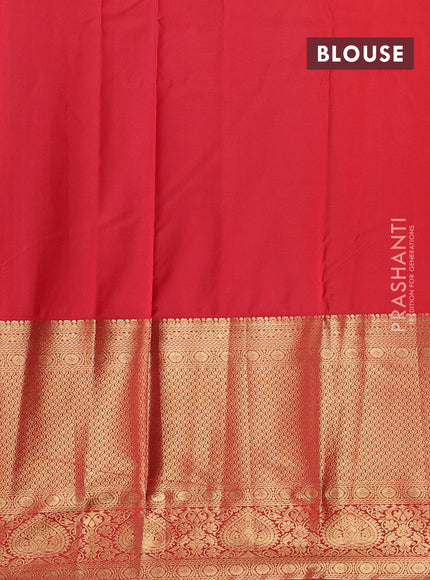 Green & Red Bangalori Silk - Buttas