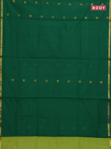 Green & Lime Green Semi Maheshwari Cotton - Buttas