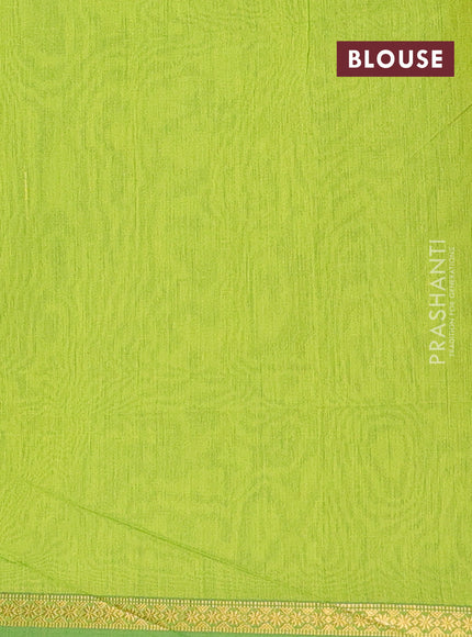 Green & Lime Green Semi Maheshwari Cotton - Buttas