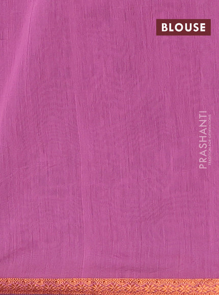 Peacock Blue & Mauve Pink Semi Maheshwari Cotton - Buttas