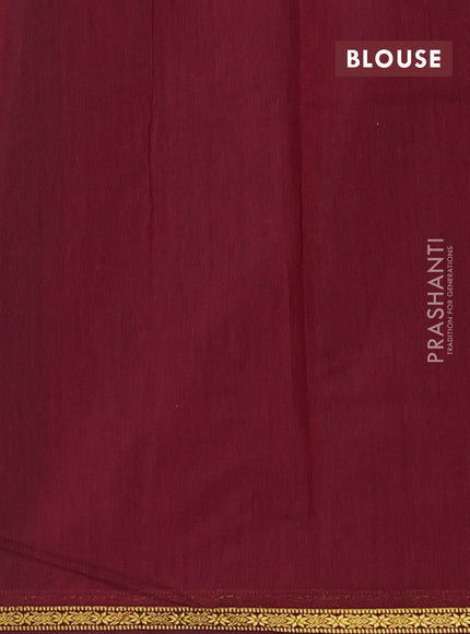 Green & Maroon Semi Maheshwari Cotton - Buttas