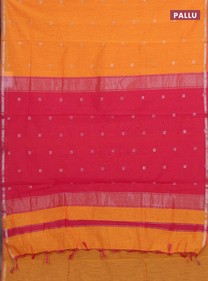 Orange & Pink Semi Maheshwari Cotton - Buttas