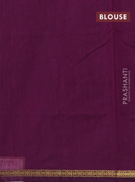 Green & Purple Semi Maheshwari Cotton - Buttas