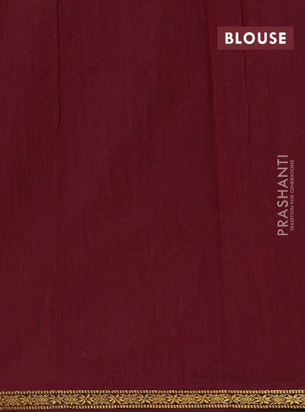 Green & Maroon Semi Maheshwari Cotton - Buttas