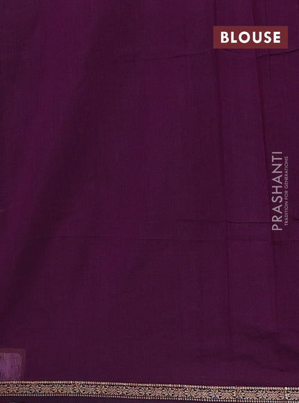 Green & Purple Semi Maheshwari Cotton - Buttas