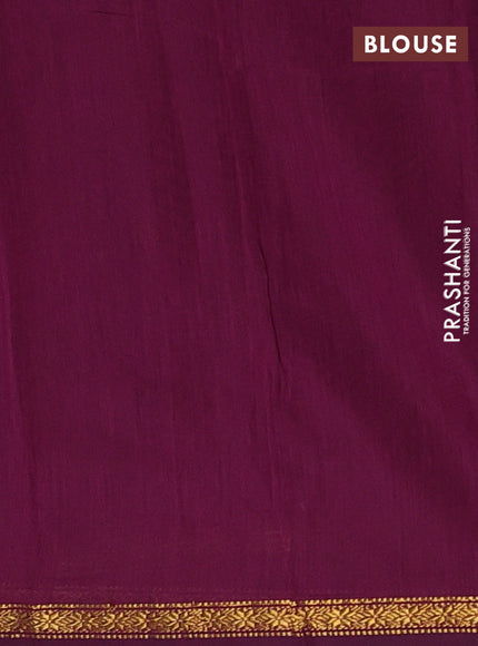 Green & Purple Semi Maheshwari Cotton - Buttas