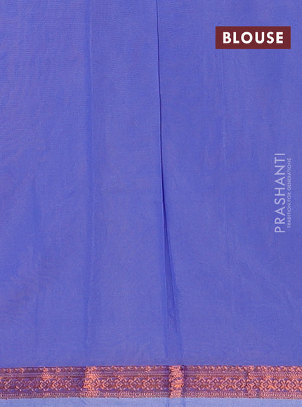 Peach & Blue Semi Maheshwari Cotton - Buttas