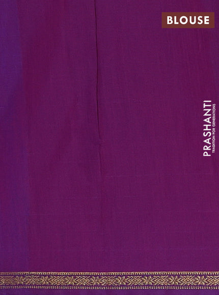 Blue & Purple Semi Maheshwari Cotton - Buttas