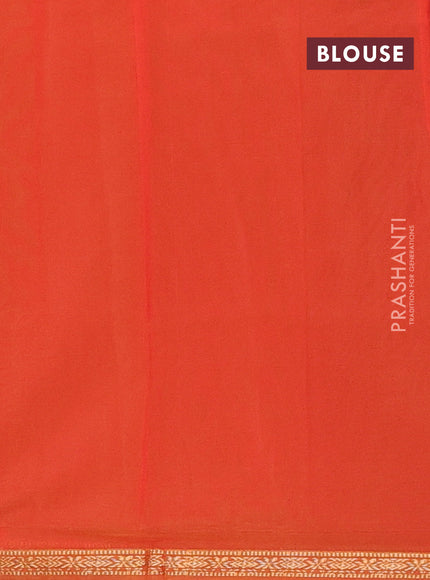 Lime Green & Orange Semi Maheshwari Cotton - Buttas