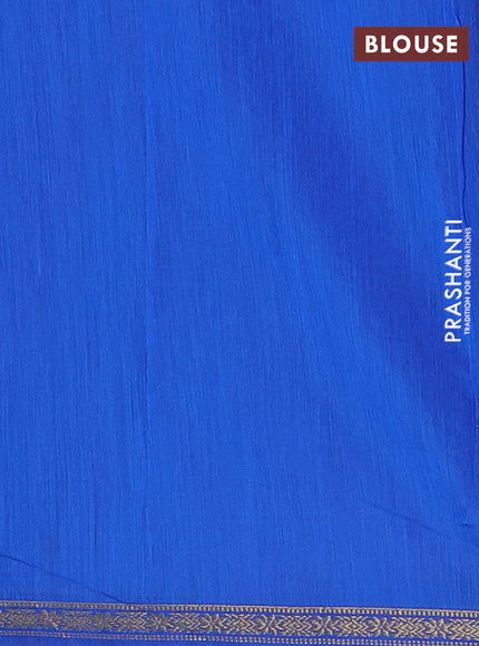 Rust & Blue Semi Maheshwari Cotton - Buttas