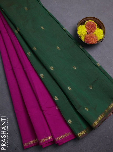 Pink & Green Semi Maheshwari Cotton - Buttas