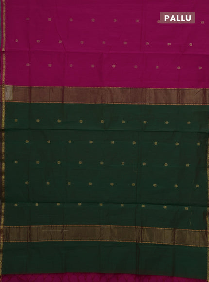 Pink & Green Semi Maheshwari Cotton - Buttas