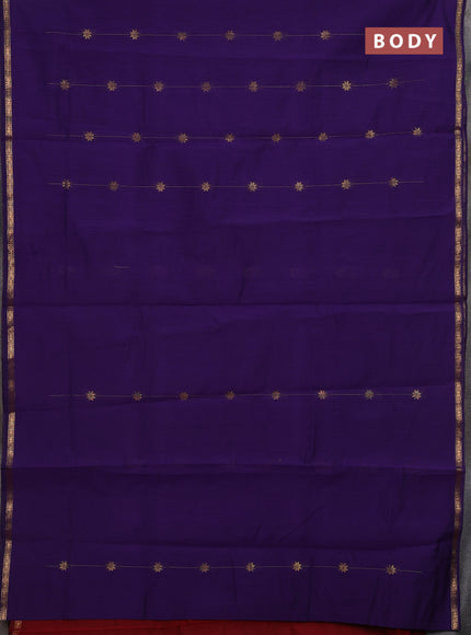 Violet & Maroon Semi Maheshwari Cotton - Buttas